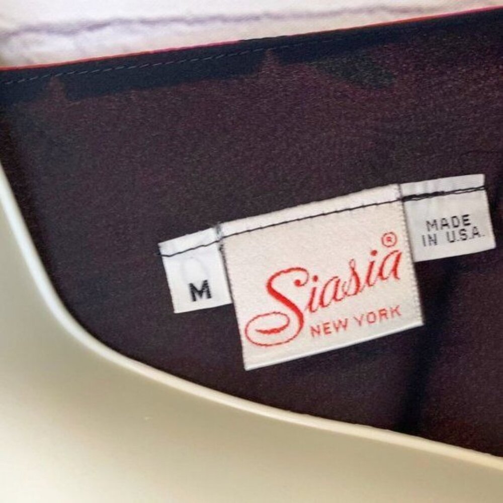 SPECTACULAR 80S VINTAGE SECRETARY SIASIA BLOUSE MIDI SKIRT SET - USA MADE - MEDI - Picture 4 of 4